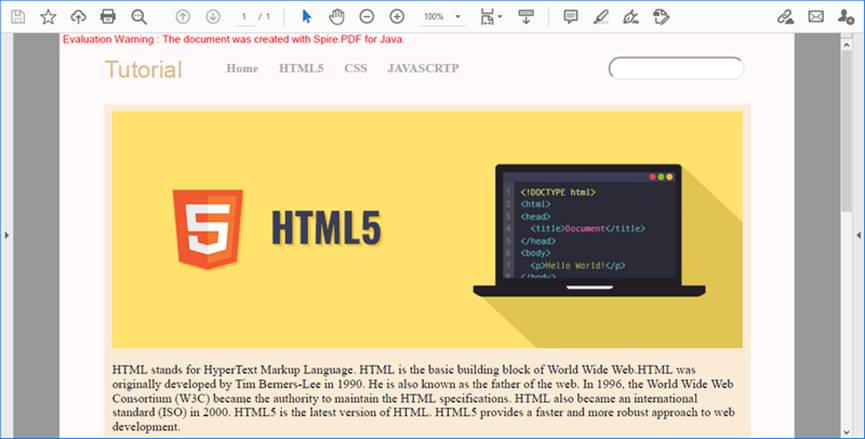 Convert a URL or HTML File to PDF in Java